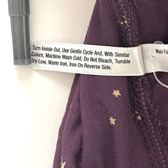 Soma Cool Nights Pajama Pants Medium Wide Leg Purple Gold Stars Moon Celestial - Picture 3 of 7